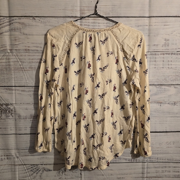 Lucky Brand Floral Peasant Top Longsleeve Size Small - Picture 7 of 8